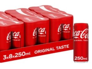 COCA COLA REG 25CL SLIM CAN - 3X8 PACK