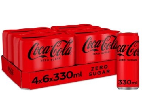 COCA COLA ZERO 33CL CAN - 4X6 PACK