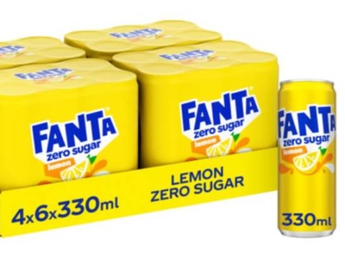 FANTA 33CL ZERO LEMON CAN - 4X6 PACK