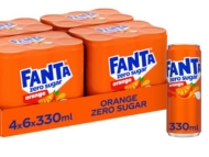 FANTA 33CL ZERO ORANGE CAN - 4X6 PACK