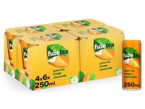 FUZE TEA 33CL MANGO GREEN TEA CAN - 4X6 PACK