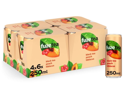 FUZE TEA 33CL PEACH HIBISCUS CAN - 4X6 PACK